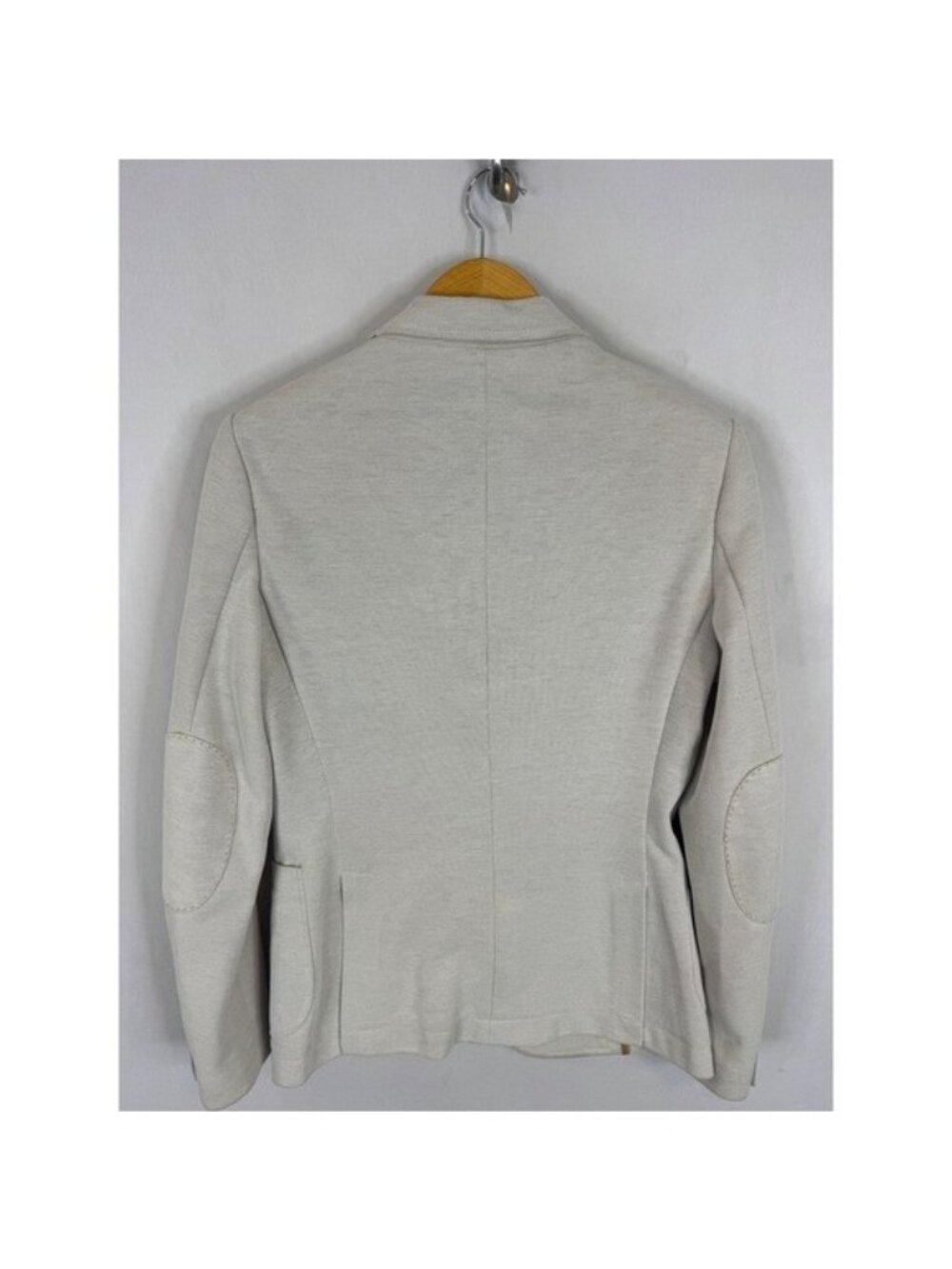 Zara Man Basic Collection Beige Textured Blazer with Elbow Patches Size 36 - Picture 2 of 14